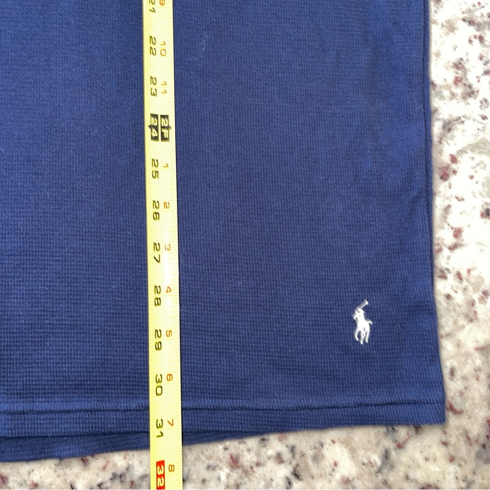 Polo Ralph Lauren Size 2XL XXL Waffle Hoodie Navy Blue Slim Fit 100% Cotton Men - Picture 6 of 6